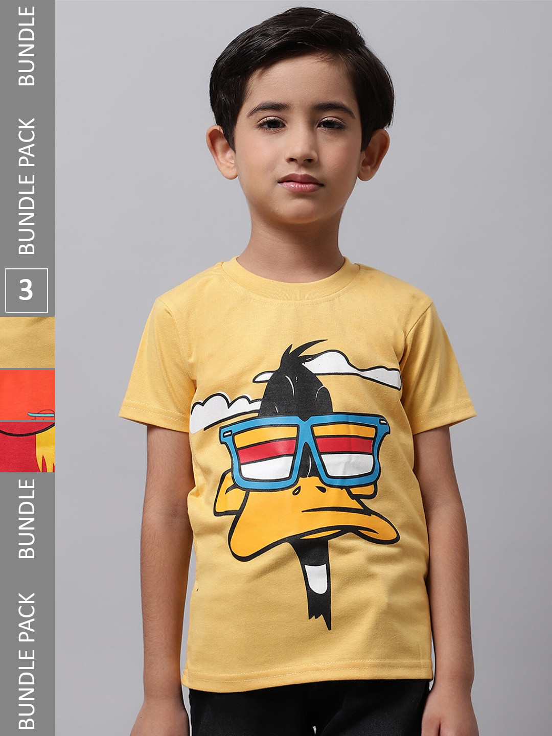 

BAESD Boys Pack Of 3 Graphic Printed Short Sleeves Cotton T-shirt, Red