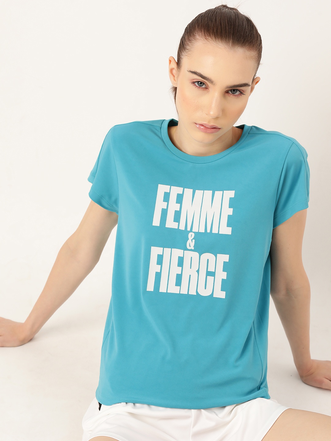 

DressBerry Women Typography Printed T-shirt, Blue