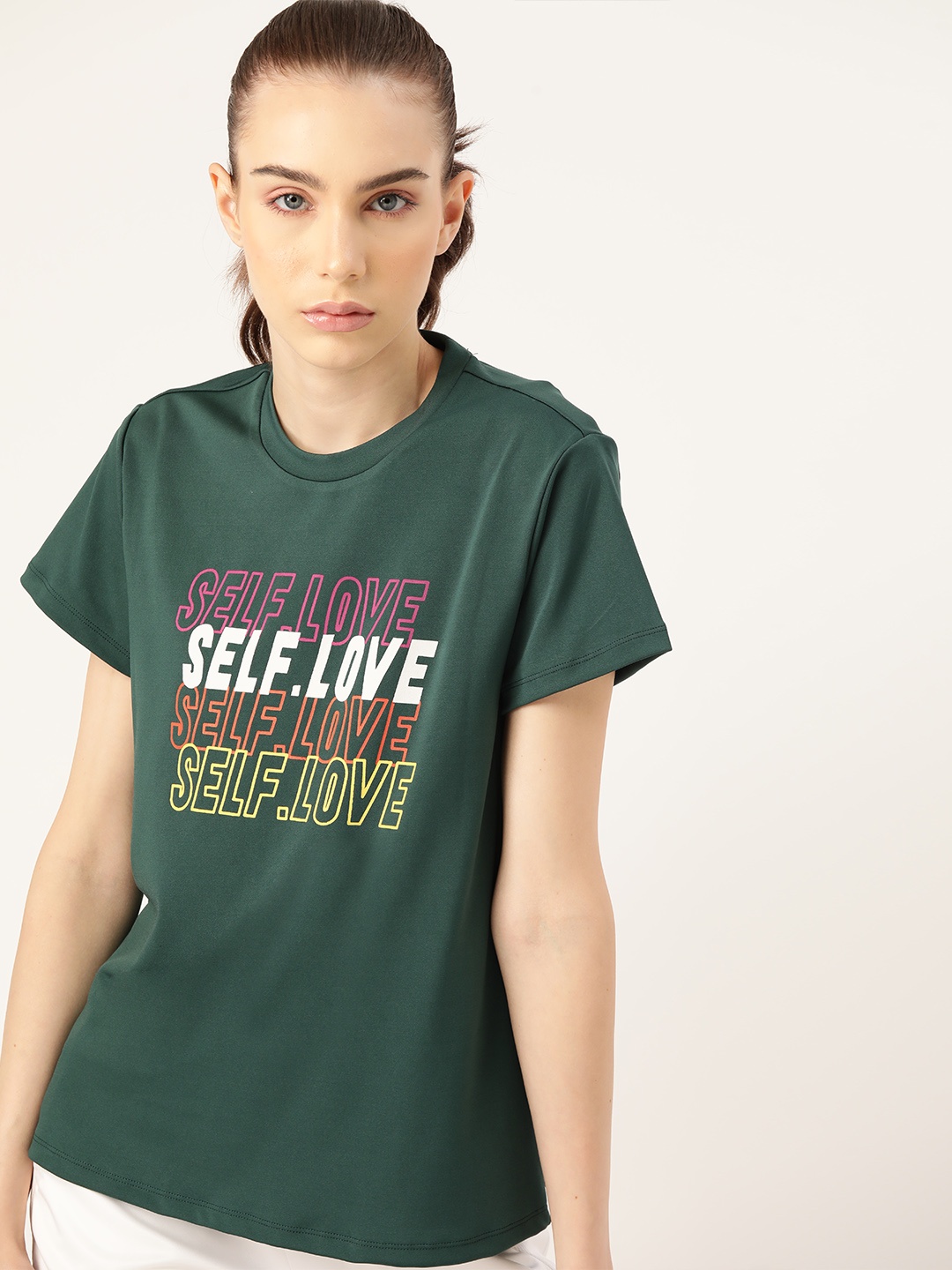 

DressBerry Women Typography Printed T-shirt, Green