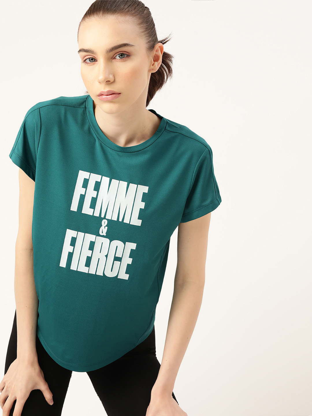 

DressBerry Women Typography Printed T-shirt, Green