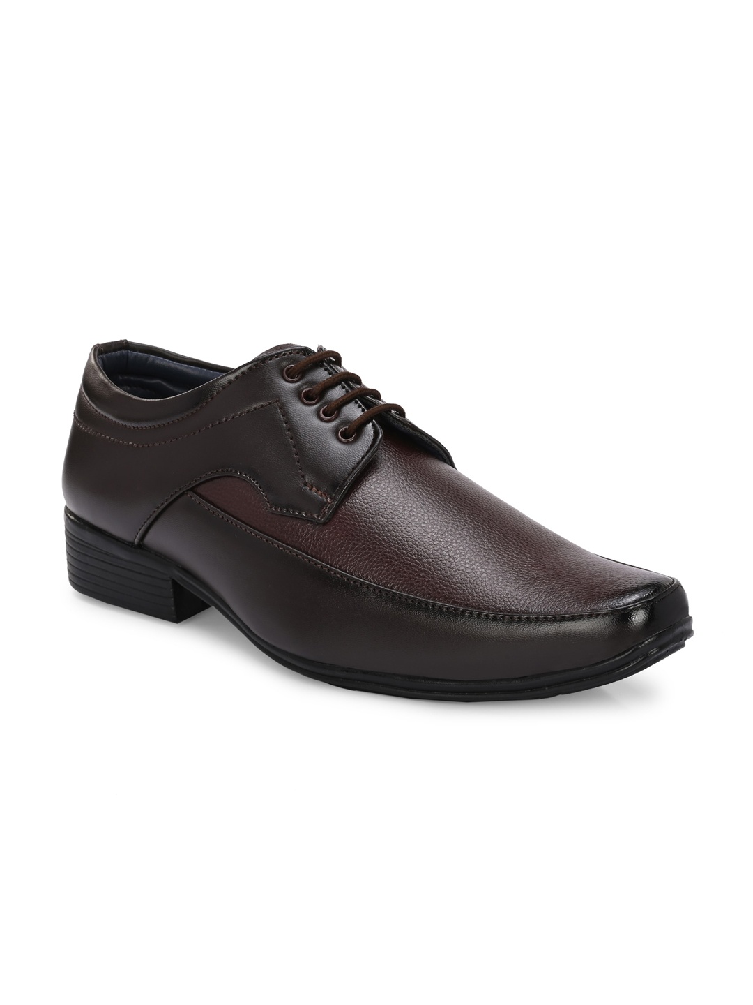 

Azzaro Black Men Textured Formal Derbys, Brown