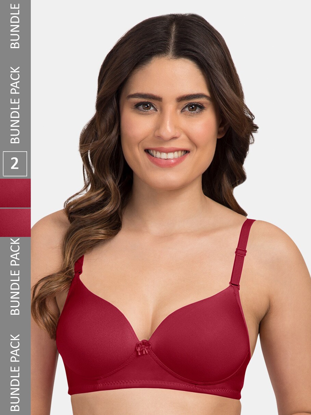 

Tweens Pack Of 2 Bra Half Coverage Heavily Padded, Maroon