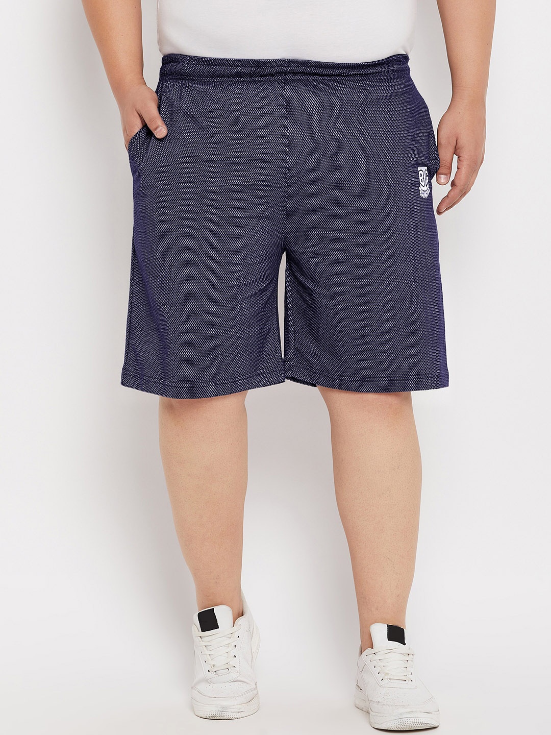 

bigbanana Men Plus Size Mid-Rise Outdoor Shorts, Navy blue