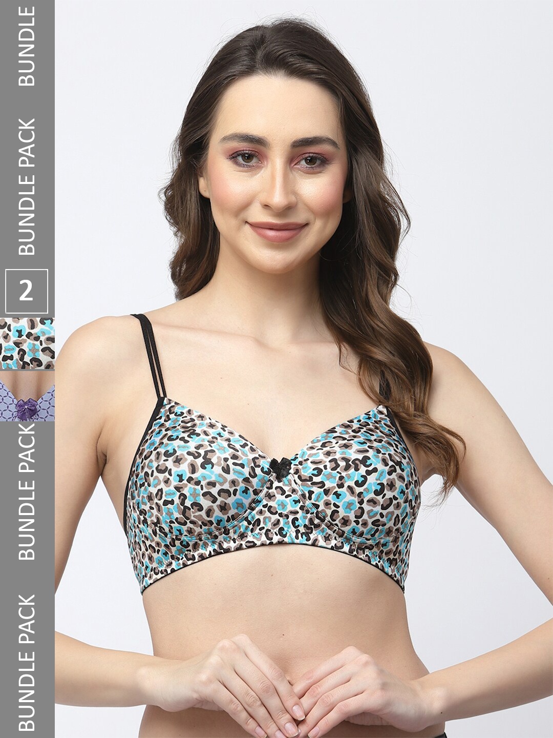 

College Girl Pack Of 2 Lightly Padded Non-Wired Seamless T-Shirt Bra With All Day Comfort, Blue