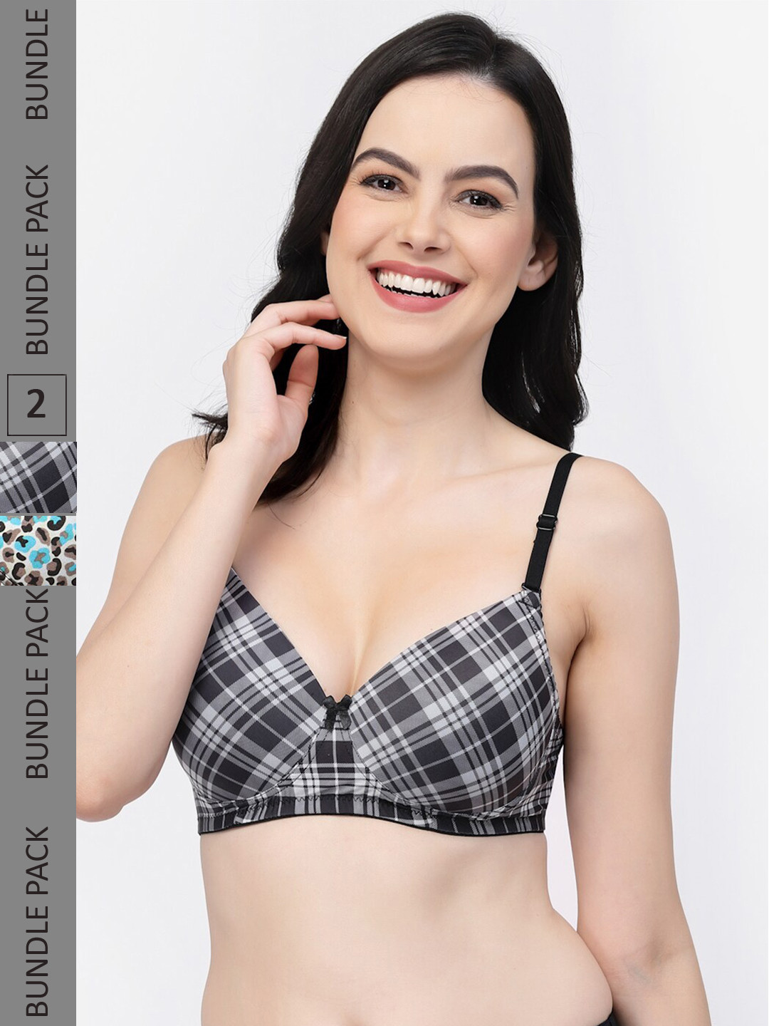 

College Girl Pack Of 2 Lightly Padded Non-Wired Seamless T-Shirt Bra With All Day Comfort, Black