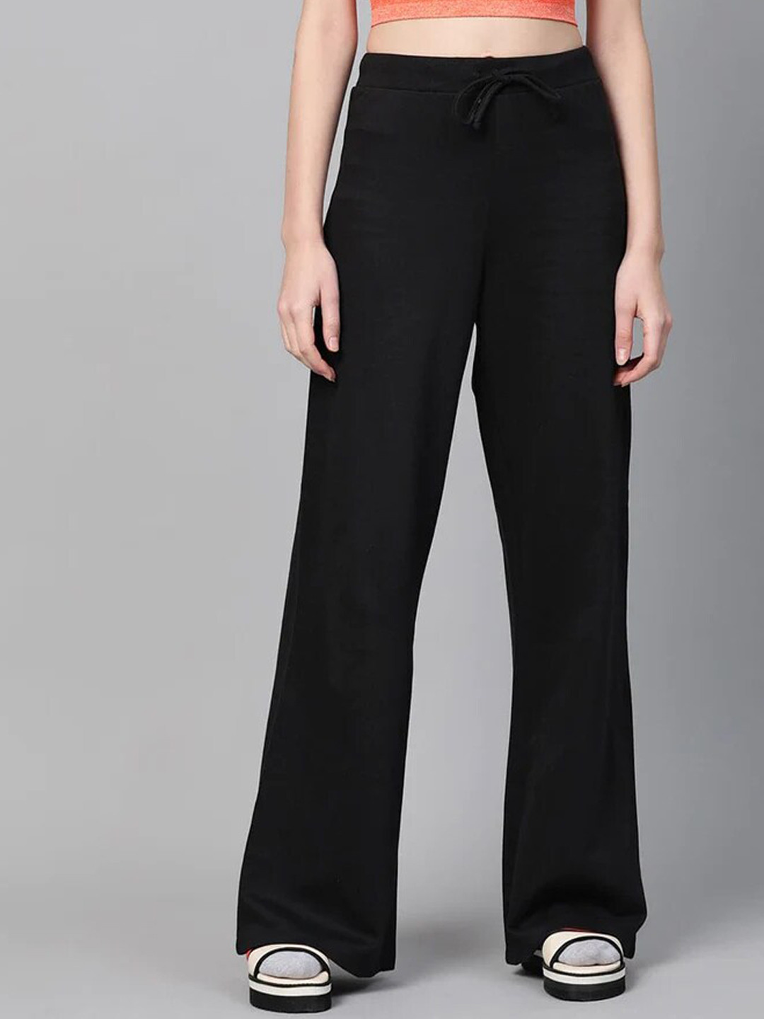 

COLOR CAPITAL Women Wide Leg Relaxed Fit Track Pants, Black