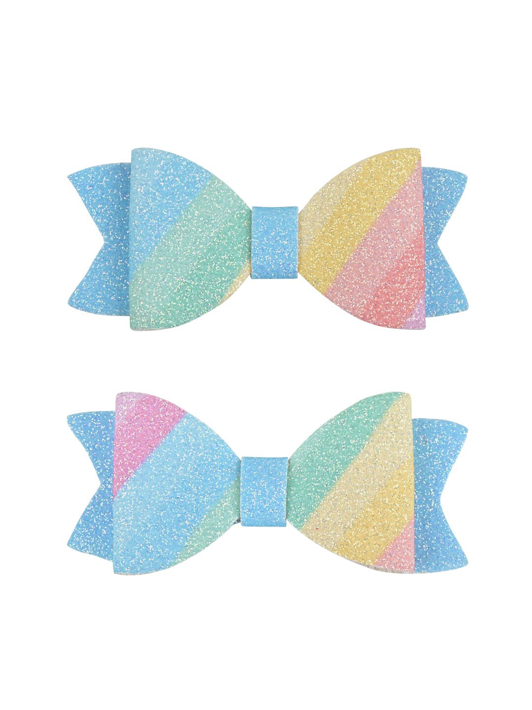 

Aye Candy Girls Set of 2 Striped Alligator Hair Clips, Blue