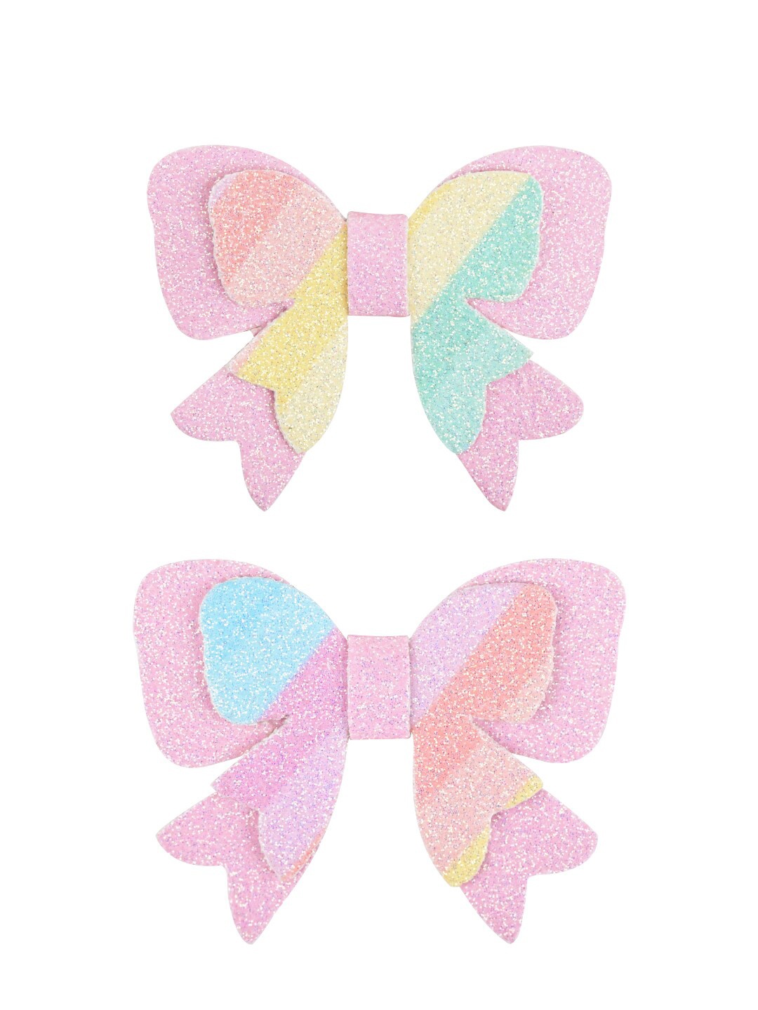 

Aye Candy Girls Set of 2 Striped Alligator Hair Clips, Pink