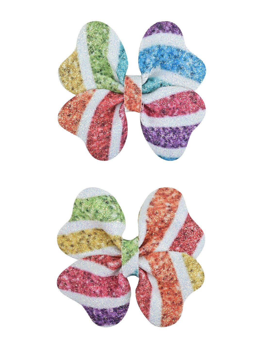 

Aye Candy Girl Set of 2 Striped Alligator Hair Clips, Blue