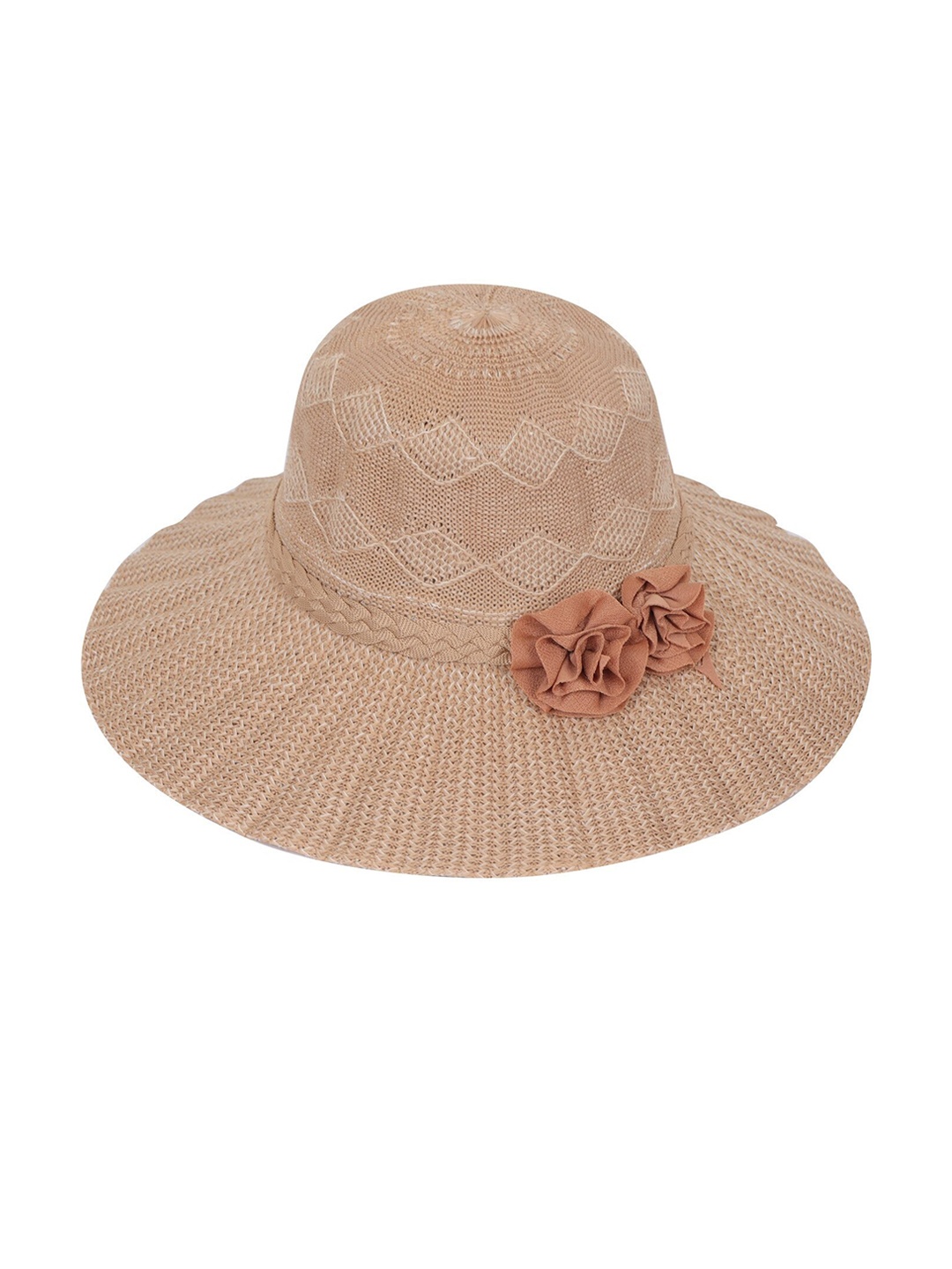 

FabSeasons Women Long Brim Beach Patterned Sun Hat, Brown