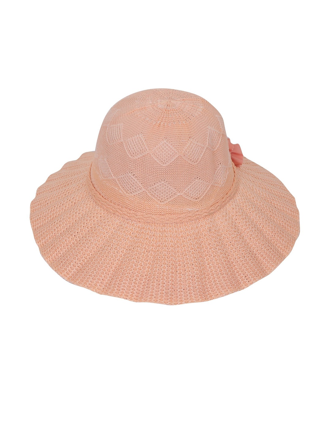 

FabSeasons Self Design Long Brim Beach Sun Hat, Peach