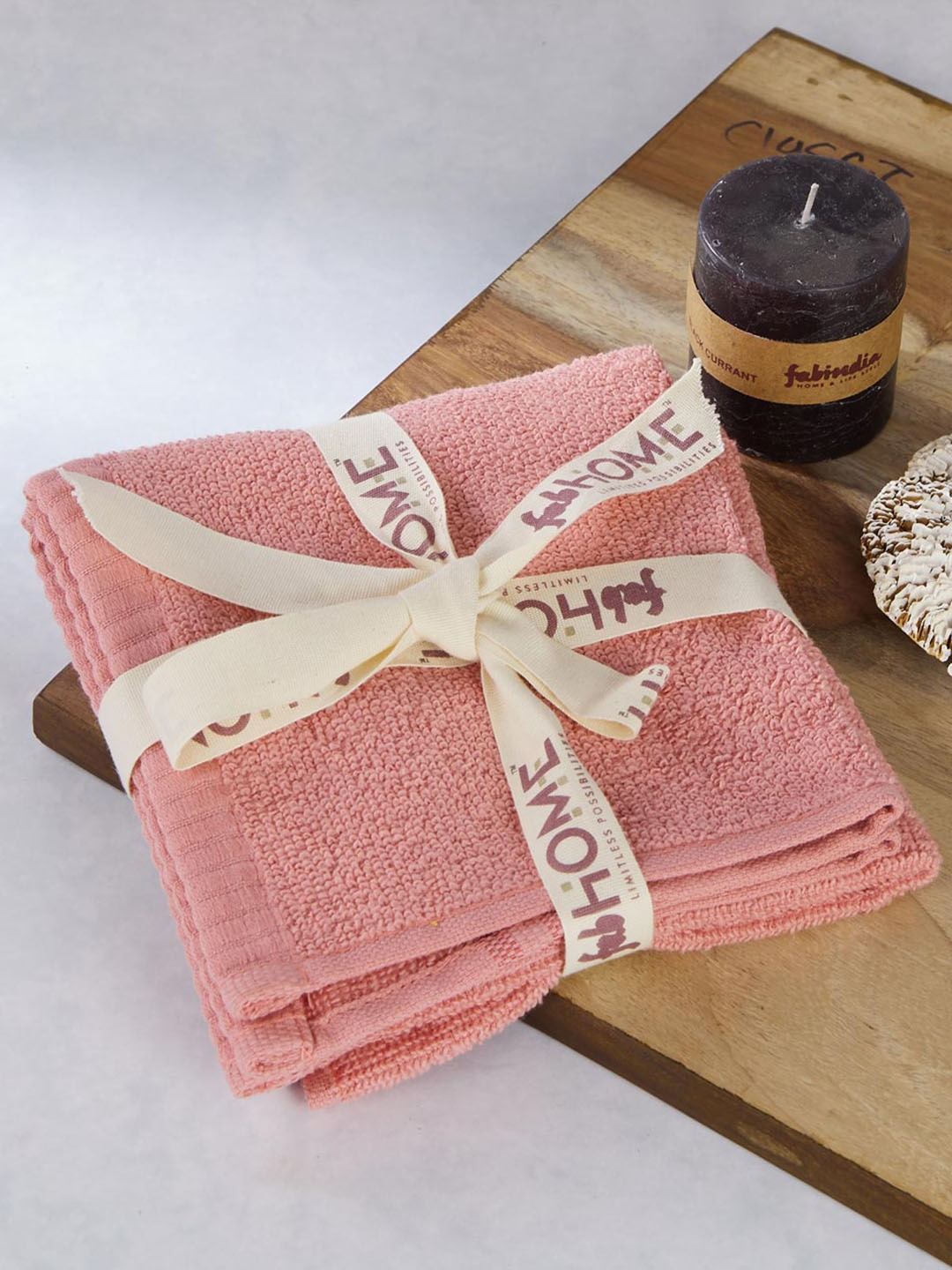 

Fabindia Ayan Pink 2 Pieces 380 GSM Cotton Face Towel