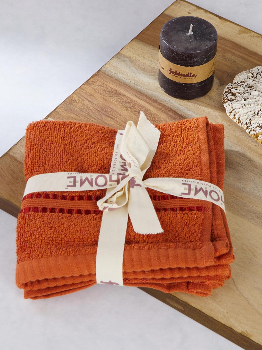 

Fabindia Ayan Rust 2 Pieces 380 GSM Cotton Face Towels