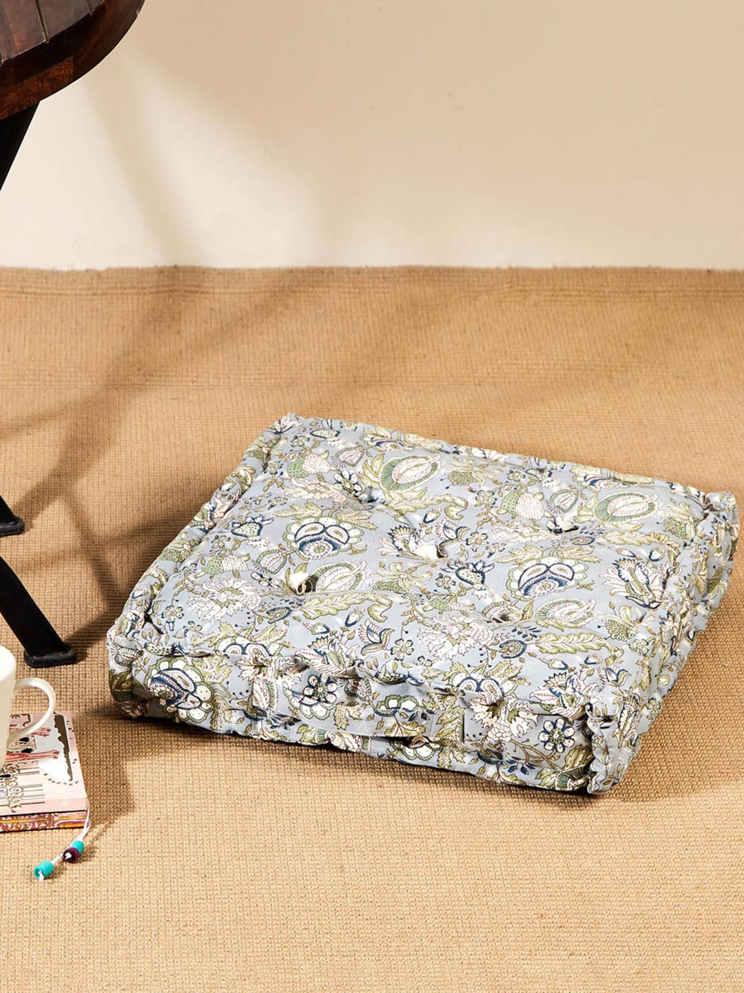 

Fabindia Coromandel Blue & Green Ethnic Motifs Printed Floor Cushion