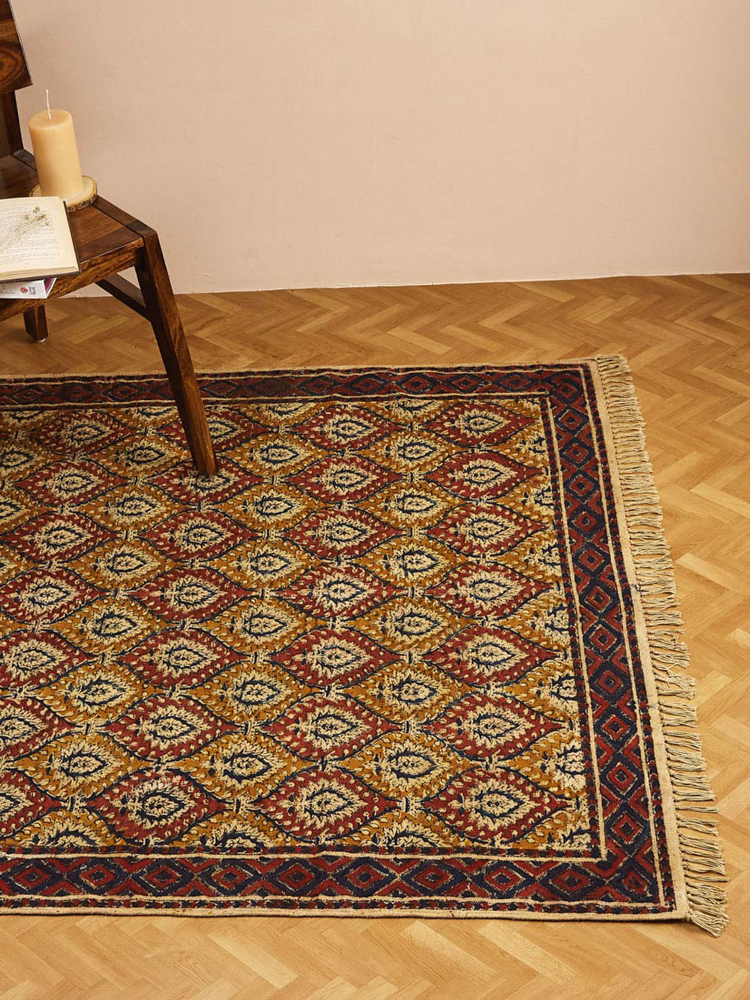 

Fabindia Brown Printed Woven Dhurrie
