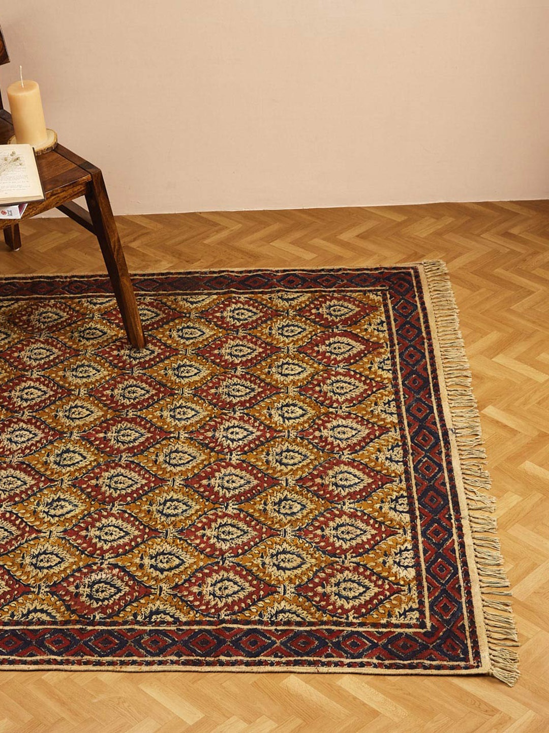 

Fabindia Brown & Beige Printed Woven Dhurrie