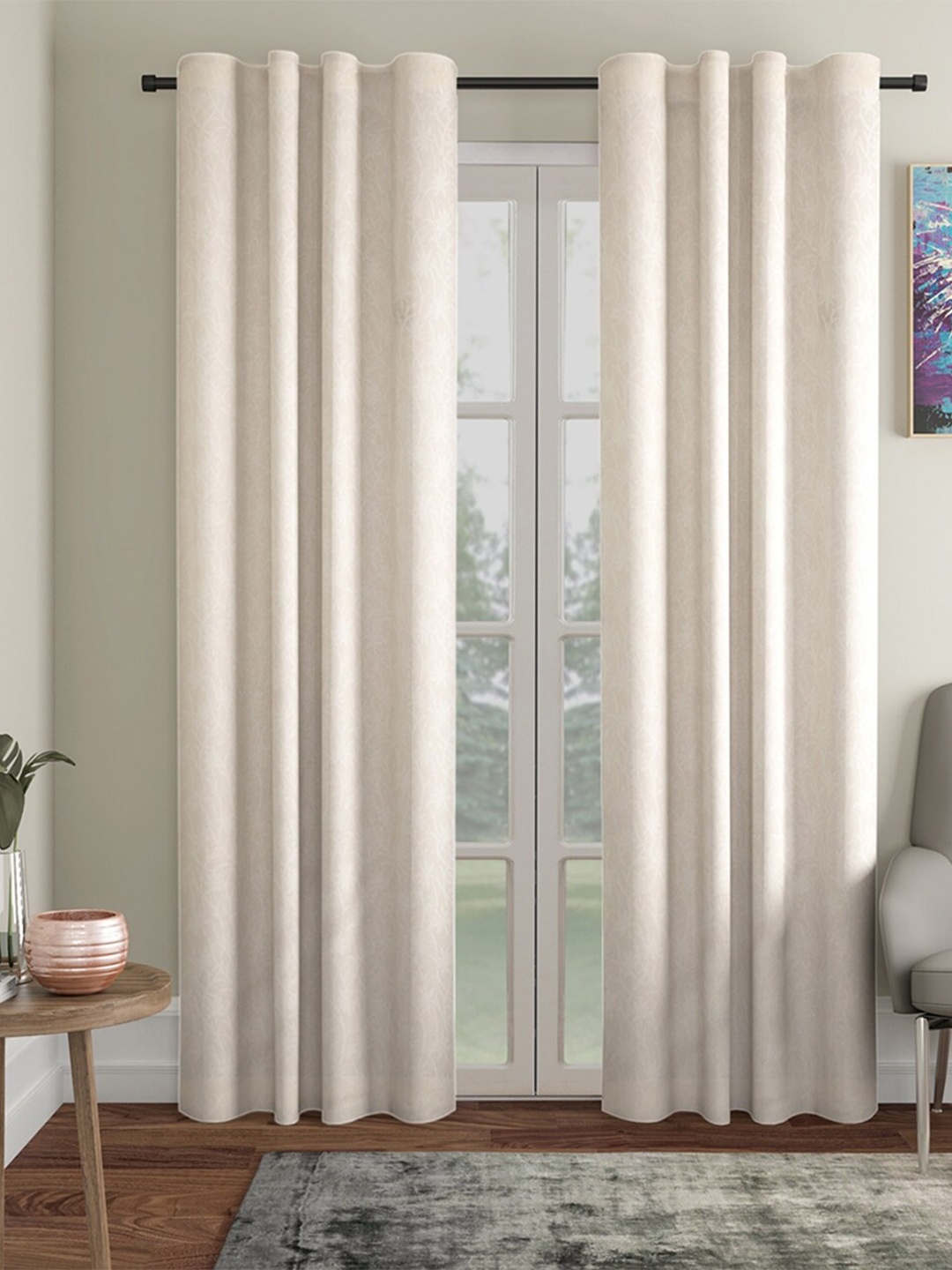 

Fabindia Ednit Off White Sheer Cotton Window Curtain