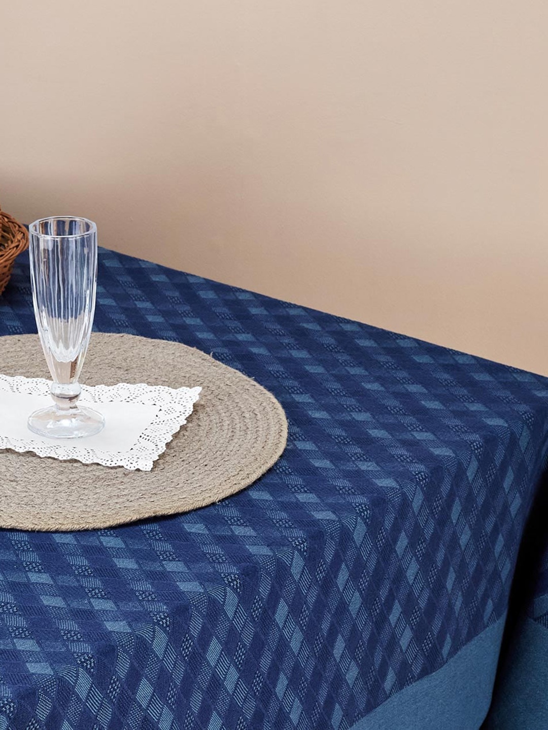 

Fabindia Akira Indigo Blue Woven Cotton 4 Seater Table Cover