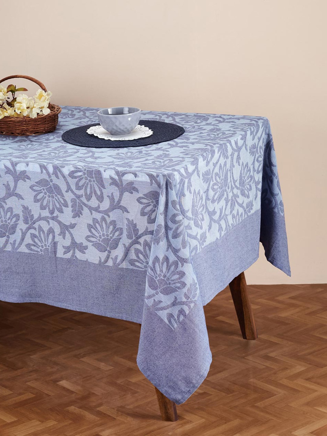 

Fabindia Inaya Indigo Blue Woven Cotton 8-Seater Table Cover