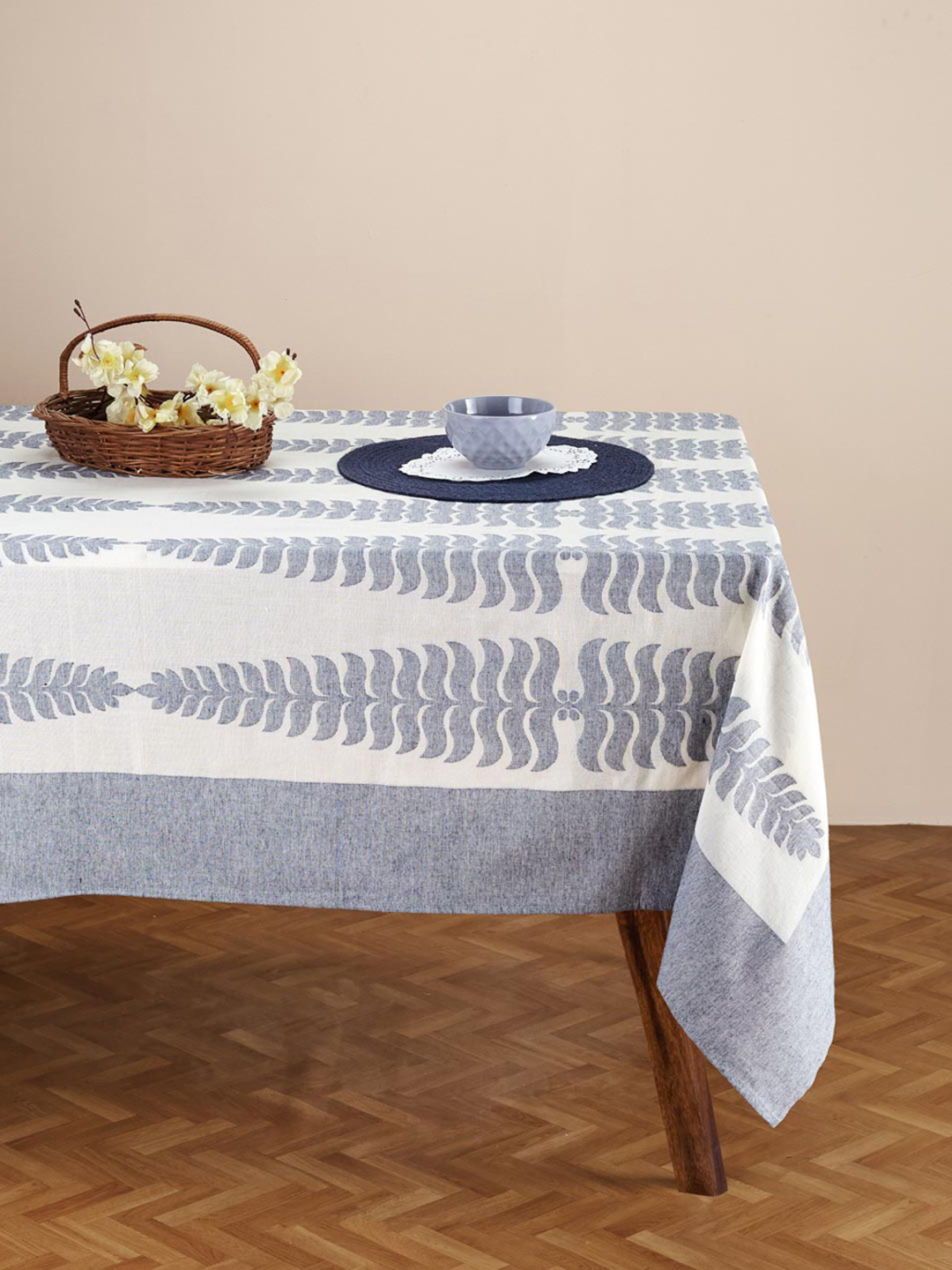 

Fabindia Amara Indigo Blue Woven Cotton 8-Seater Table Cover