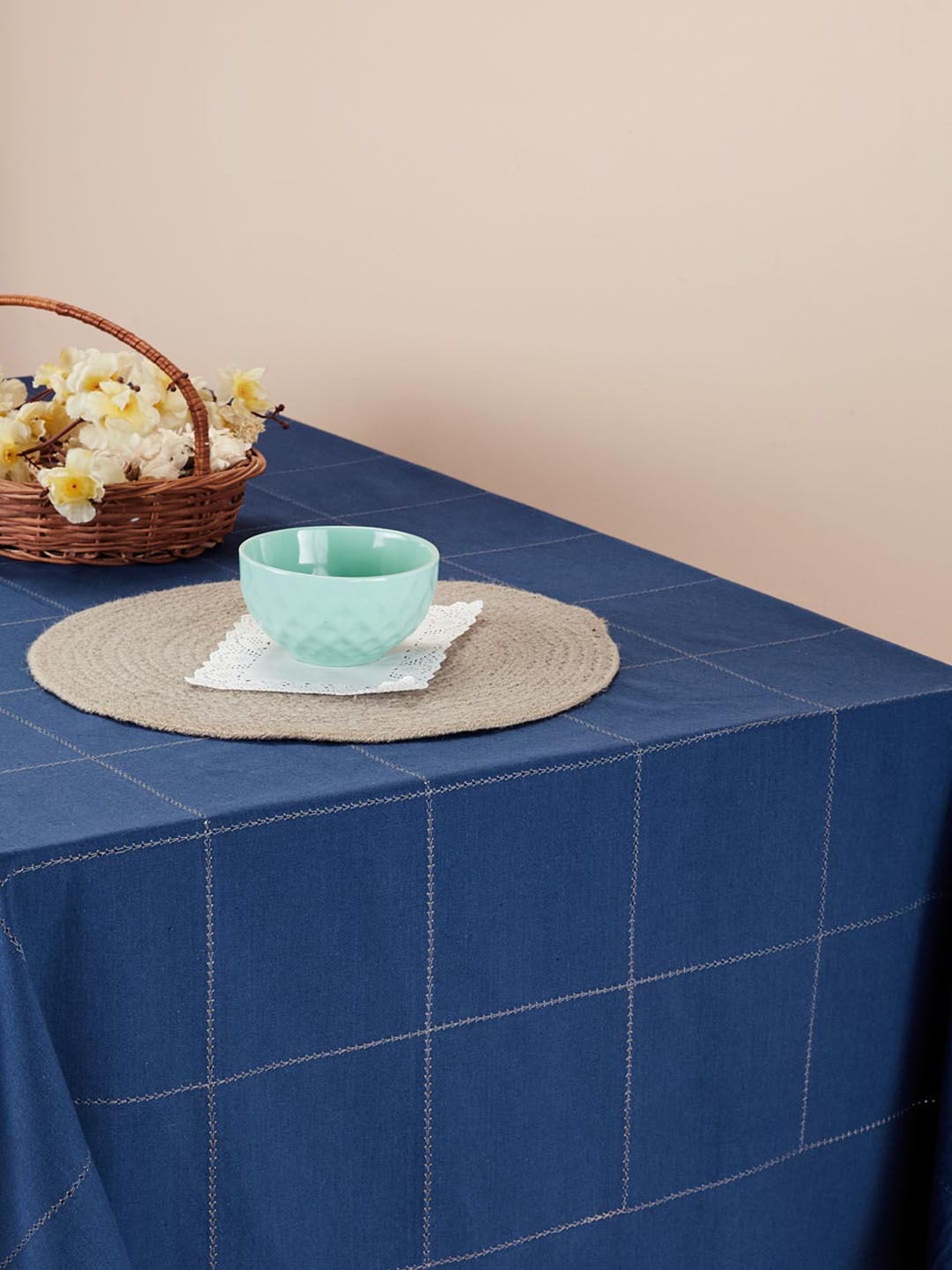 

Fabindia Baasu Blue Woven Cotton 8 Seater Table Cover