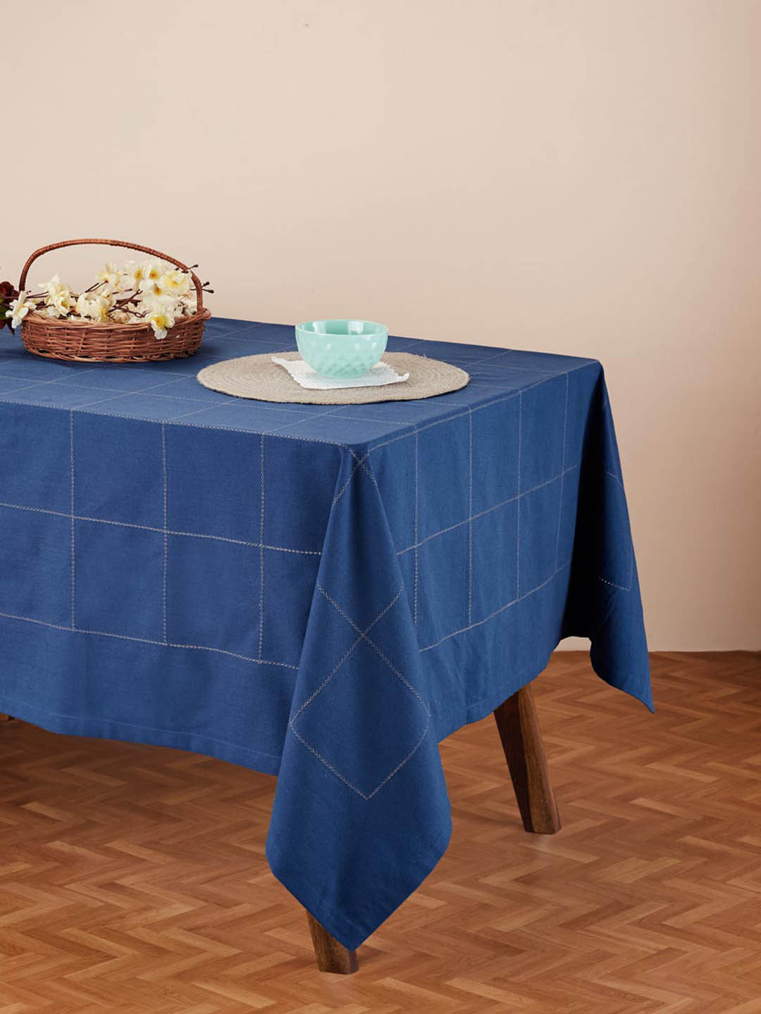 

Fabindia Baasu Blue Woven Cotton 6 Seater Table Cover
