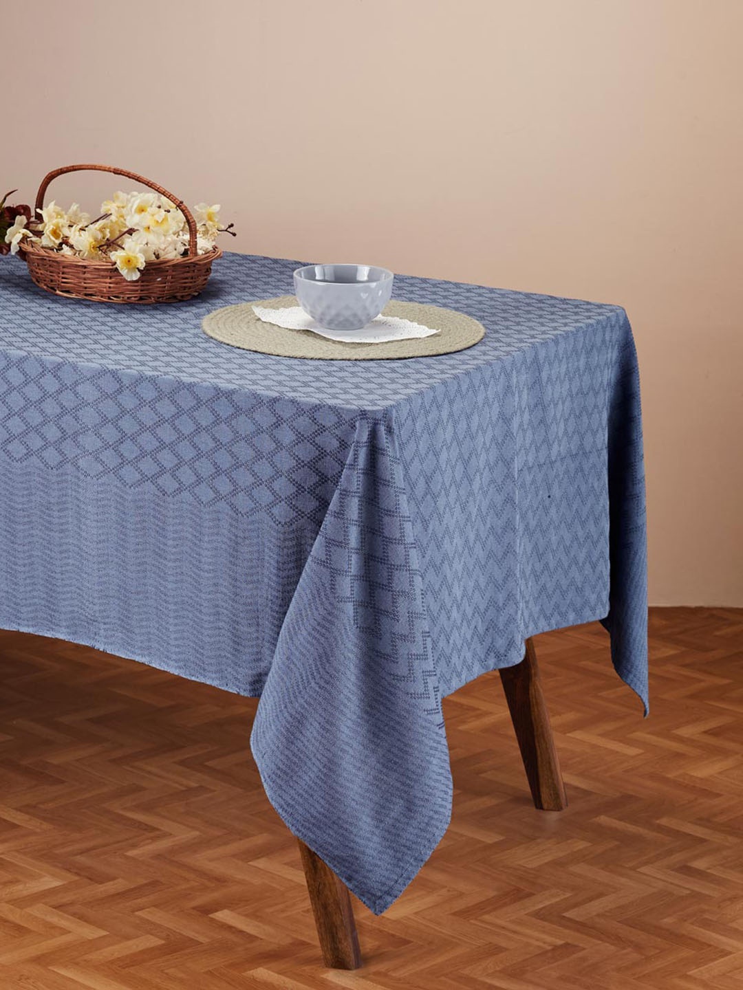 

Fabindia Indigo Suhana Blue Woven Cotton 8 Seater Table Cover