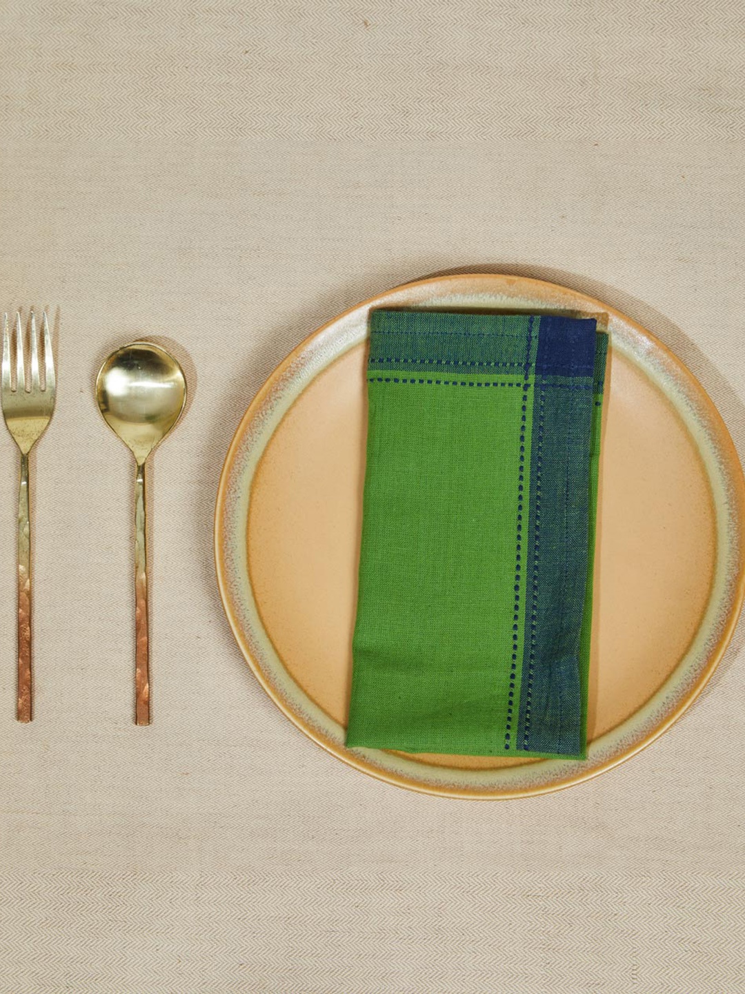 

Fabindia Green 6 Pieces Cotton Woven Table Napkins