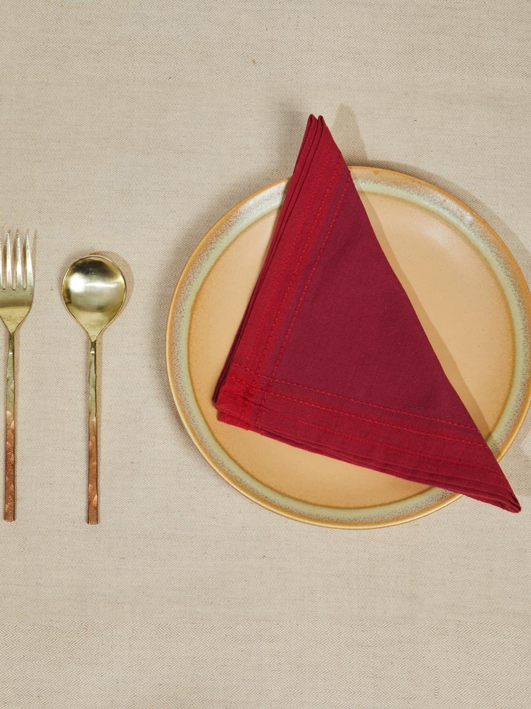 

Fabindia 6 Pcs Fuchsia Pink Woven Cotton Table Napkins