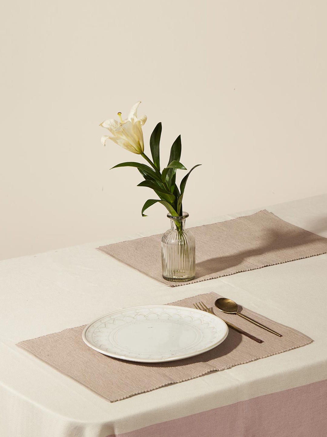 

Fabindia Beige 6 Pieces Self Design Cotton Table Mat