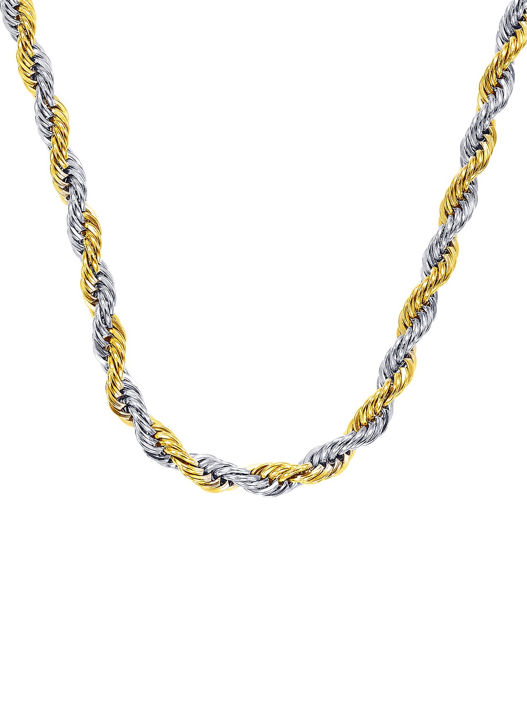 

Peora Men Gold-Toned Stainless Steel Gold-Plated Chain