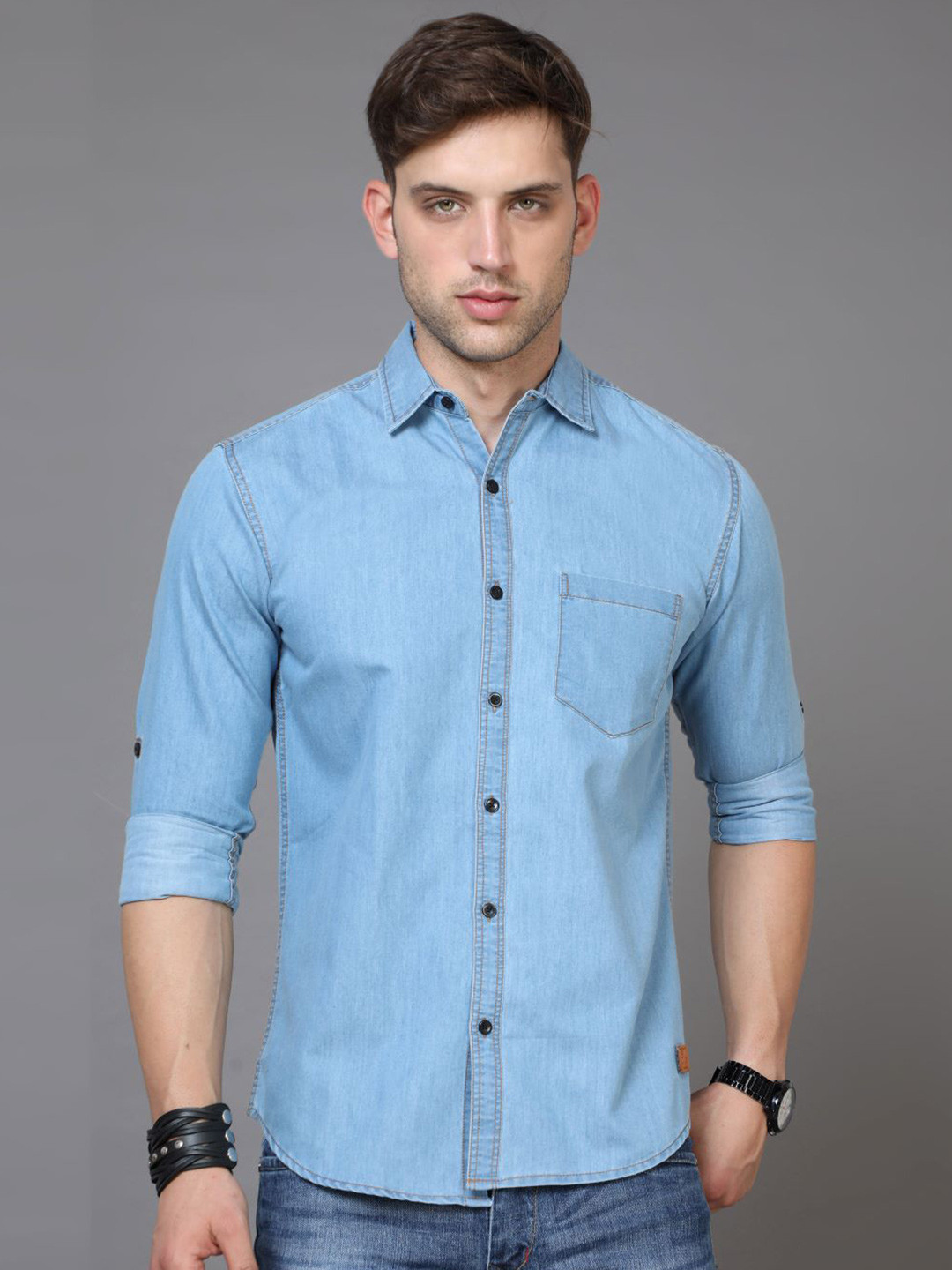 

Tallwalker Standard Denim Casual Shirt, Blue