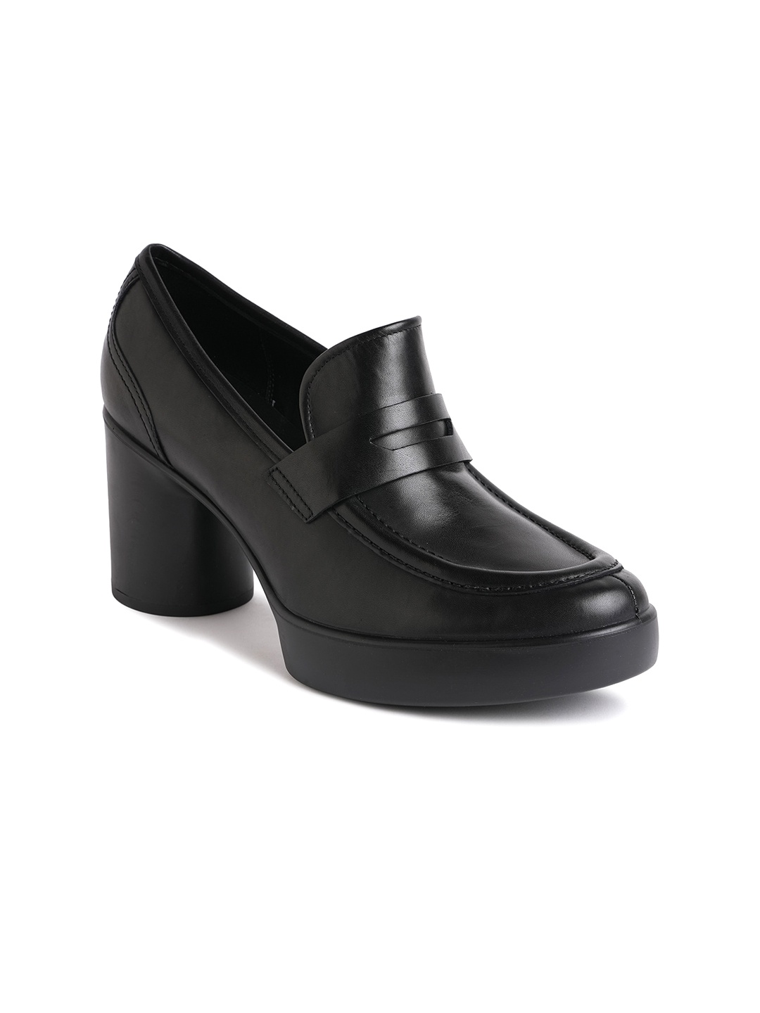 

Ecco Womens Shape Sculpted Motion Black Leather Regular Heeled Loafers