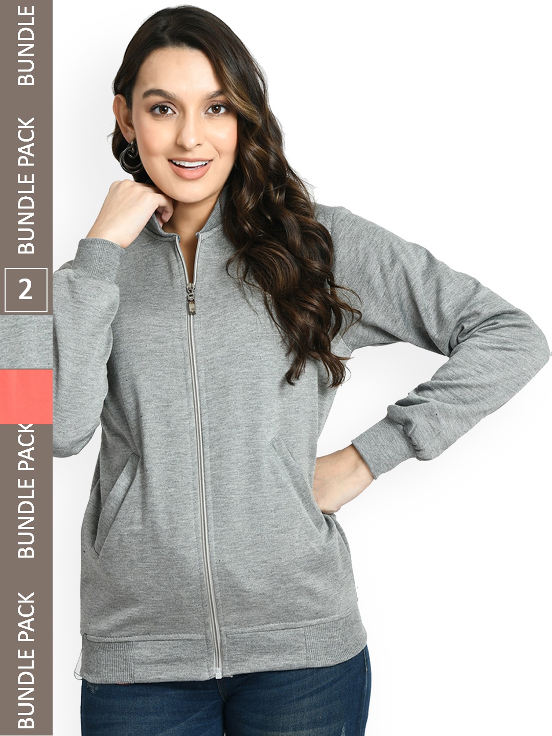 

IndiWeaves Pack Of 2 Lightweight Bomber Jacket, Grey