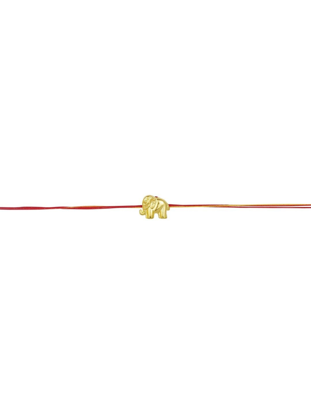 

AccessHer Set Of 4 Gold-Plated Elephant Charm Rakhi