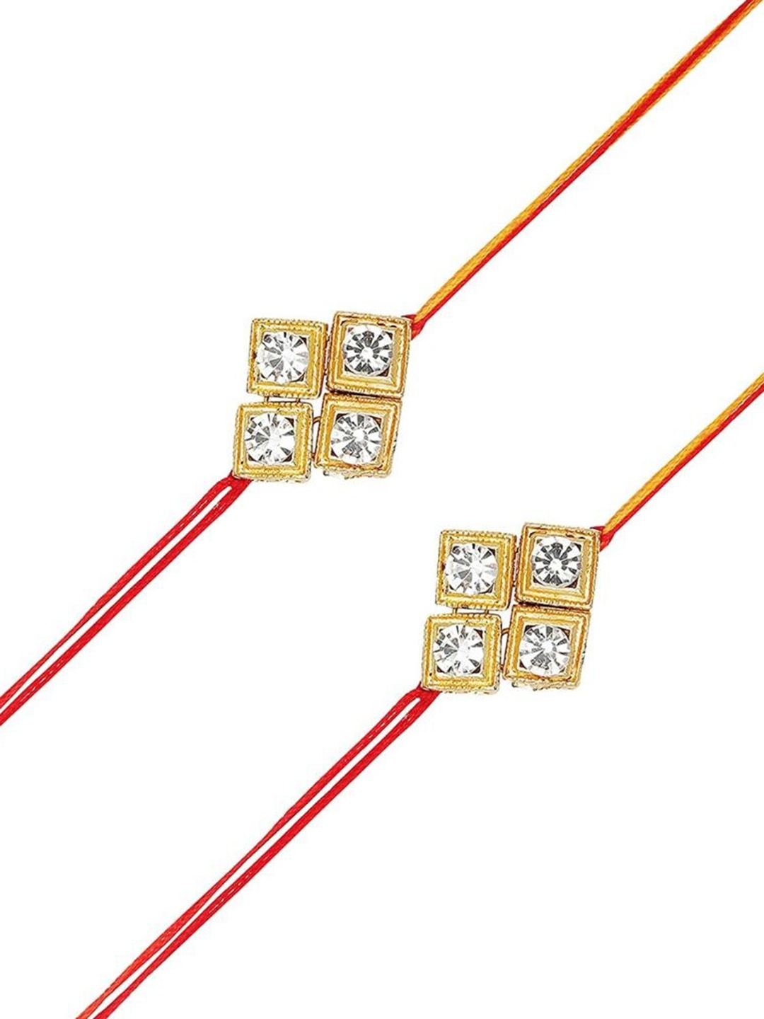 

AccessHer Men Set of 2 Stone-Studded Rakhis, White