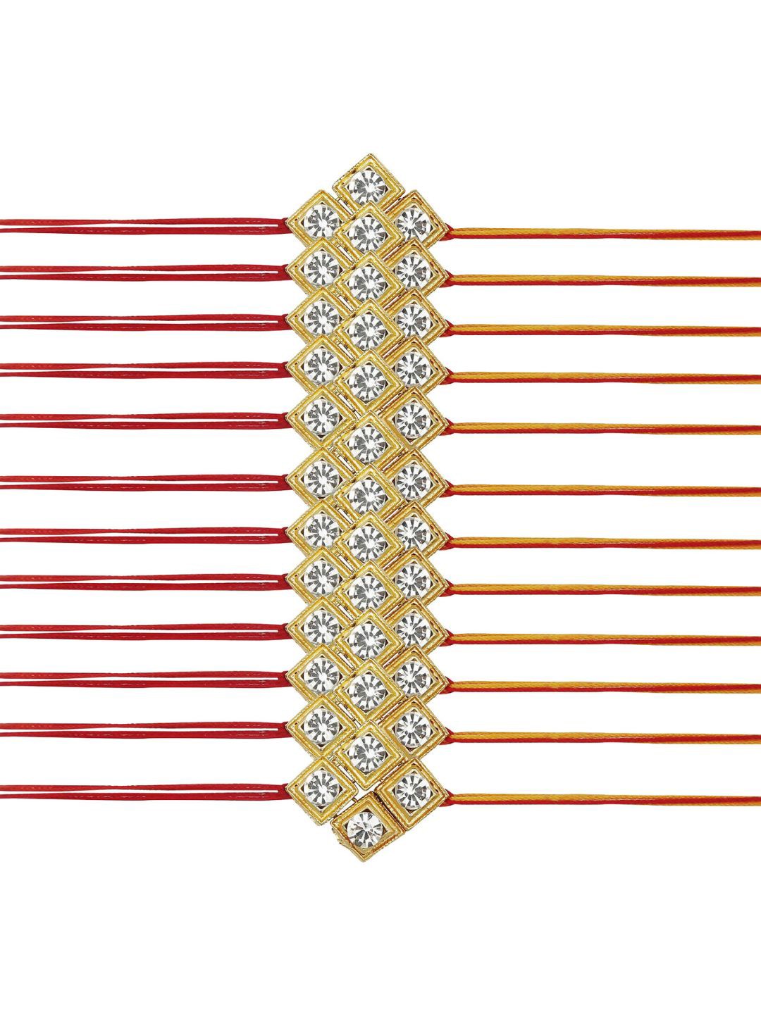 

AccessHer Set of 20 Rhinestone-Studded Rakhis, Gold