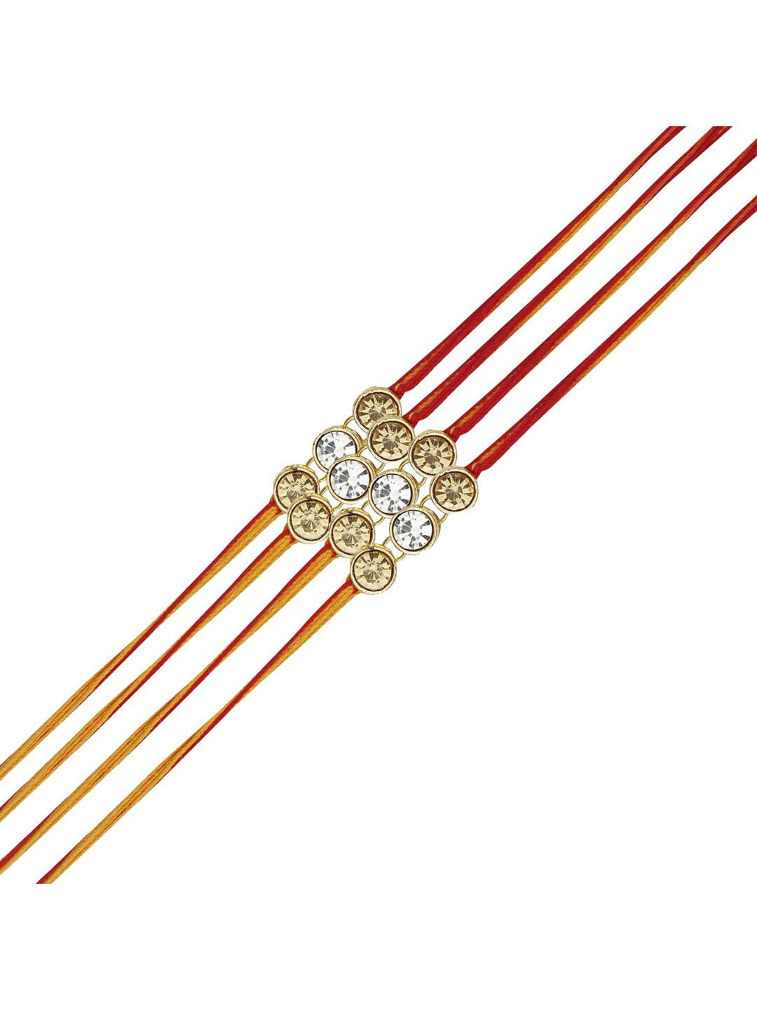 

AccessHer Set of 4 Stone-Studded & Beaded Rakhis, White