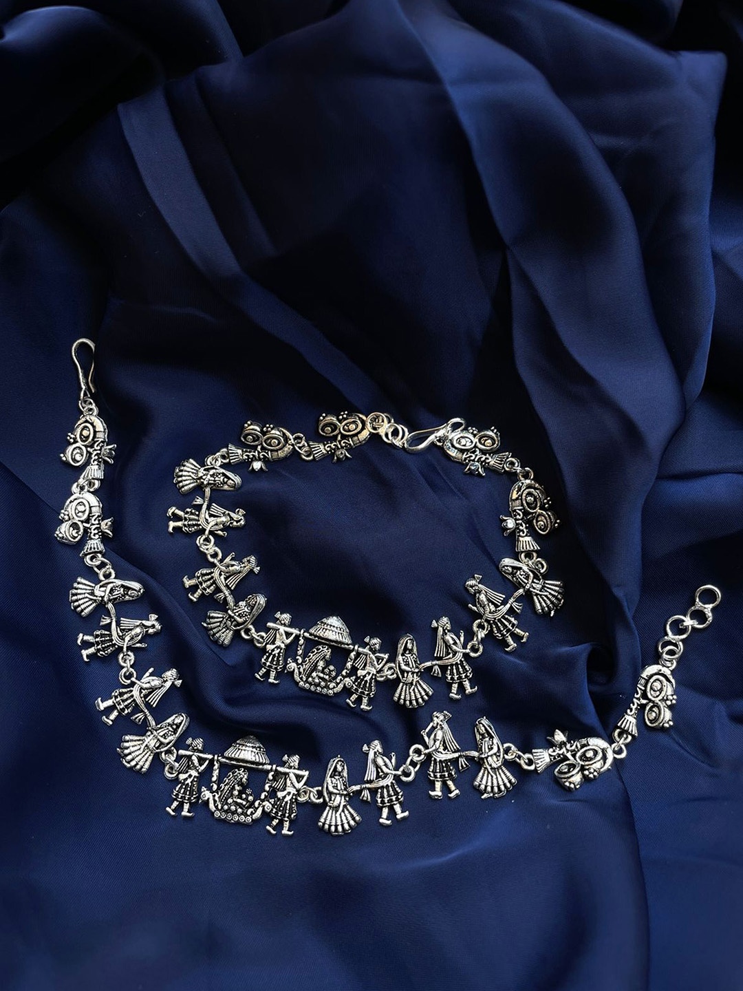 

ABDESIGNS Set Of 2 Silver-Plated Oxidized Anklet