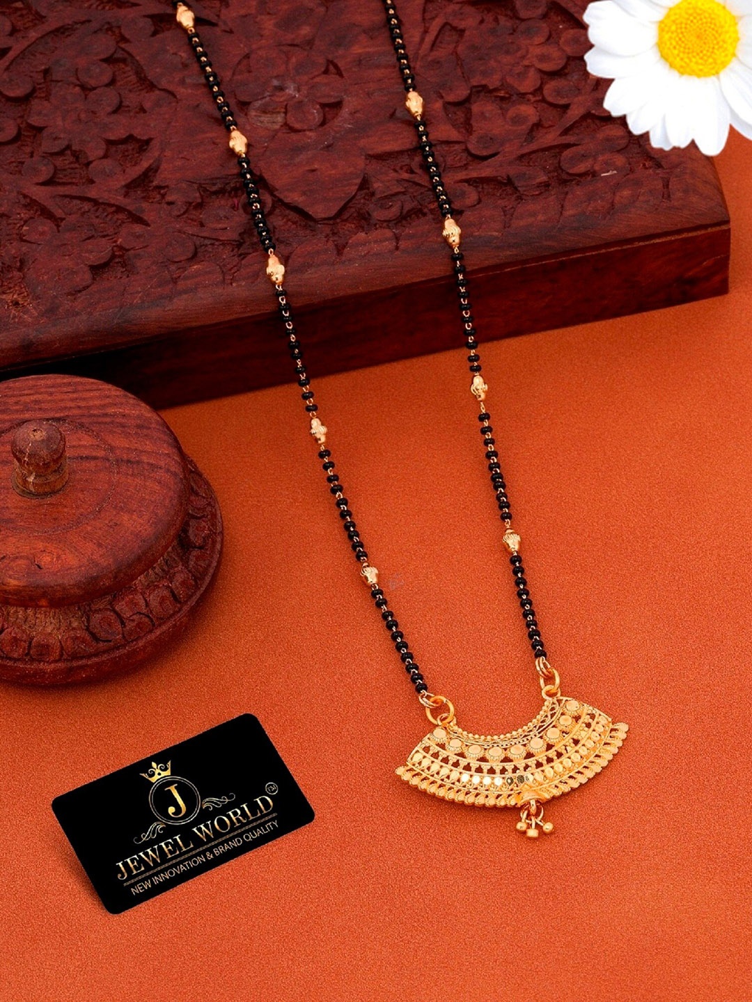 

JEWEL WORLD Gold-Plated Beaded Mangalsutra