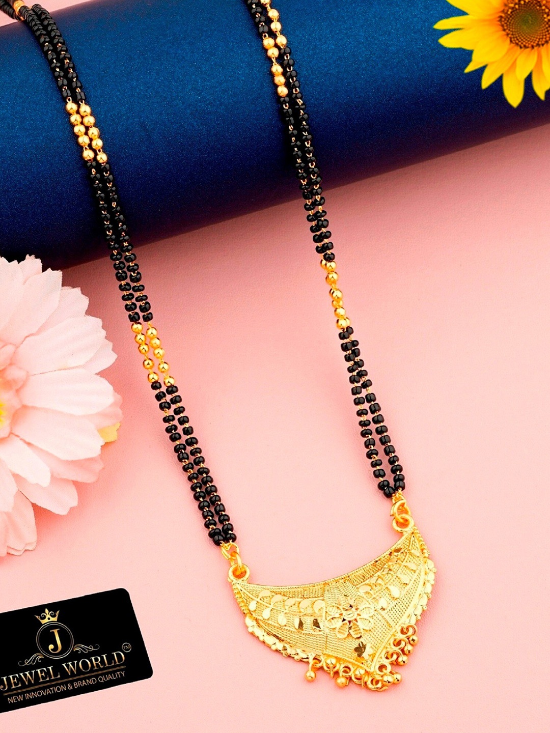 

JEWEL WORLD Gold-Plated Beaded Mangalsutra