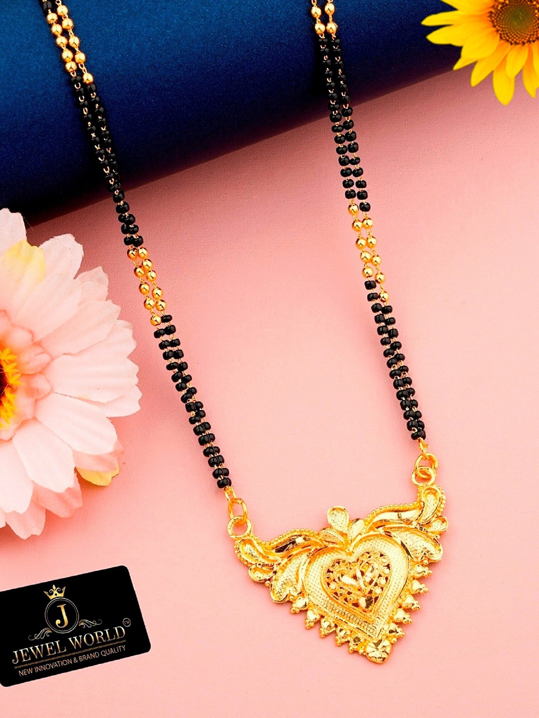

JEWEL WORLD Gold-Plated Beaded Mangalsutra