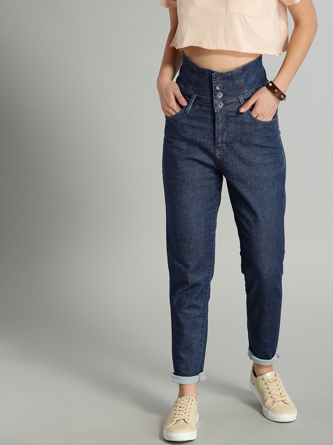 

Roadster Women Blue Skinny Fit High-Rise Clean Look Stretchable Jeans