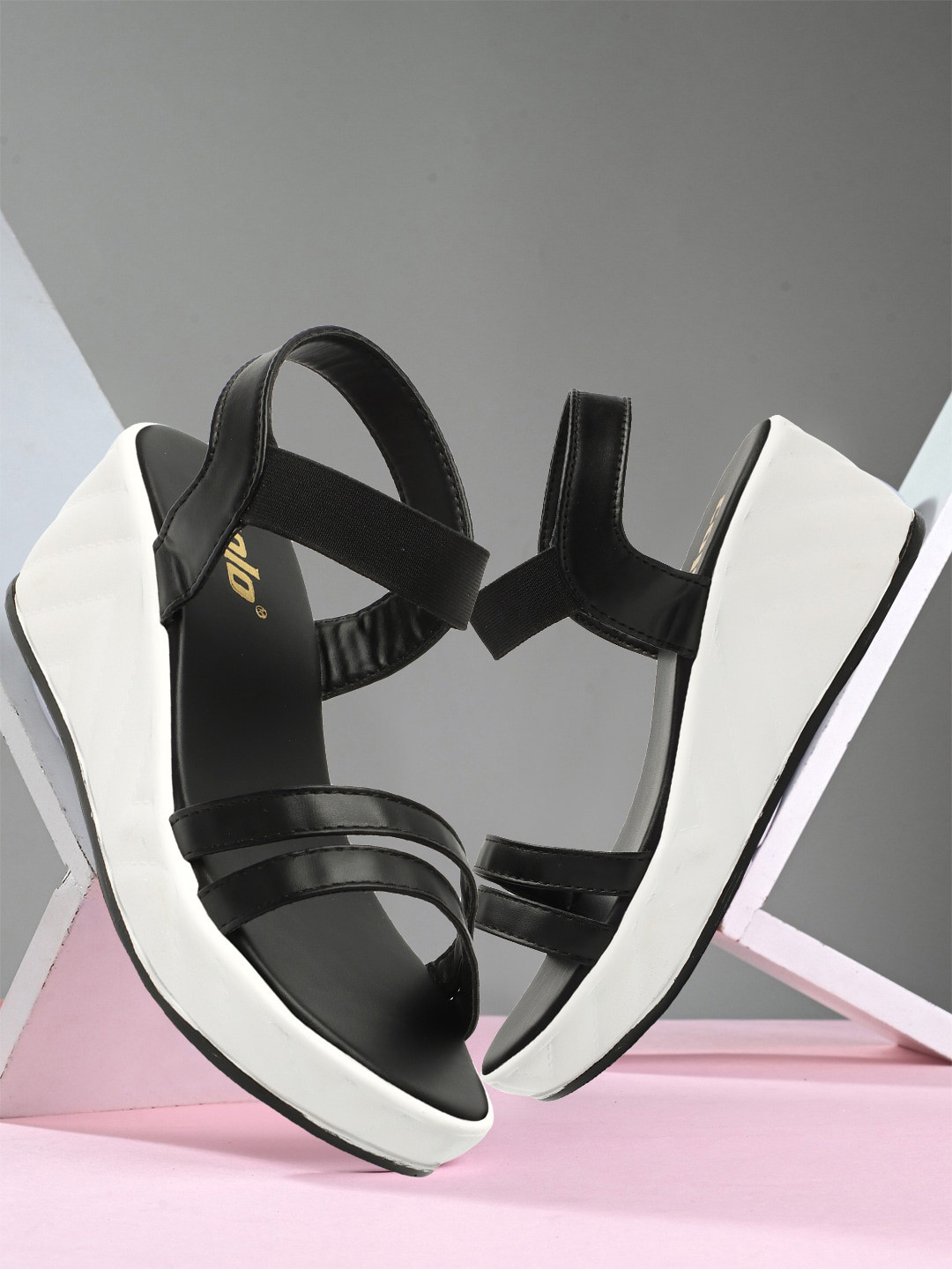 

Colo Open Toe Block Heels With Ankle Loop, Black