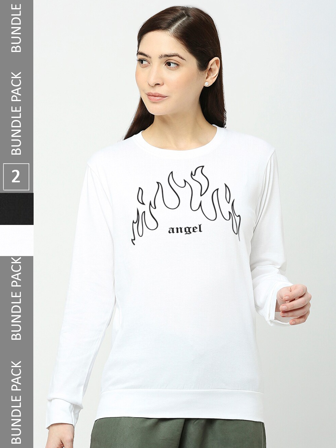 STATUS MANTRA Pack Of 2 Typography Printed Round Neck Cotton T-Shirt, Multi