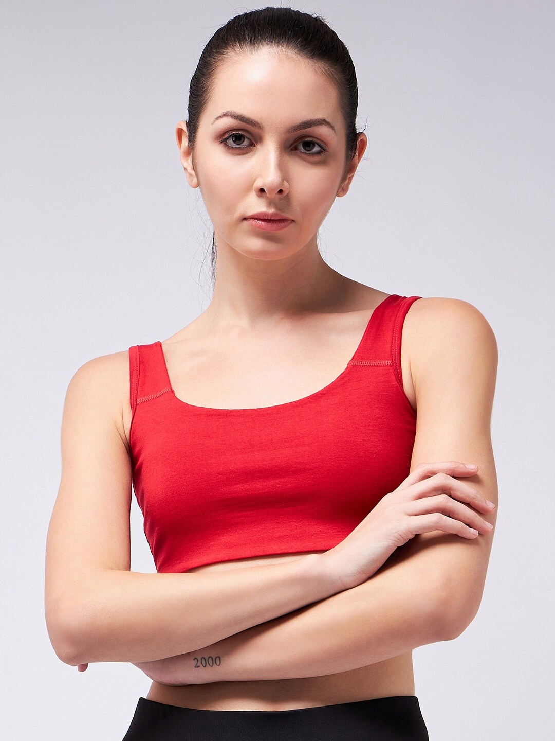 

COLOR CAPITAL Full Coverage Seamless Bra Anti Microbial, Red