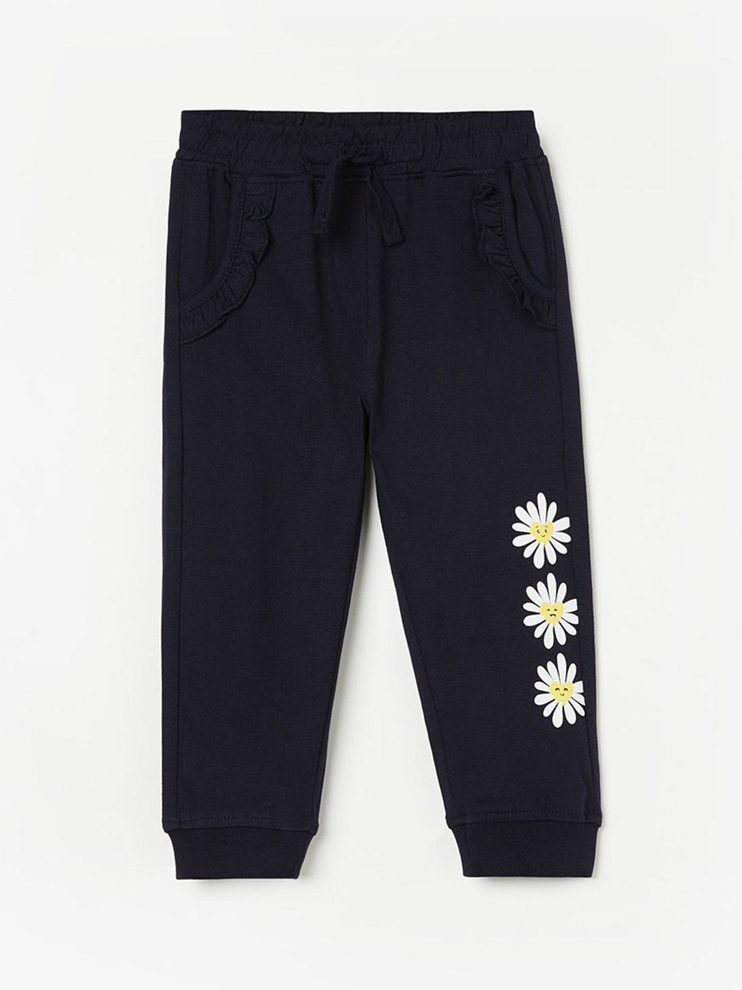 

Juniors by Lifestyle Infant Girls Floral Printed Pure Cotton Joggers, Blue