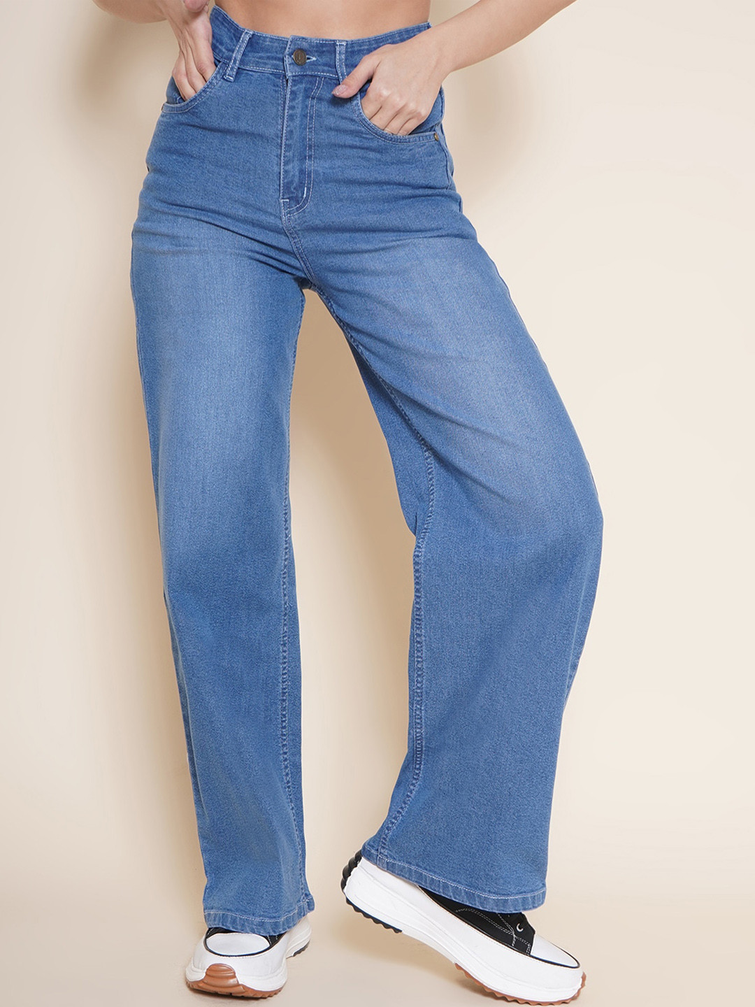 

VESTIDO MODAS Women Straight Fit High-Rise Light Fade Stretchable Jeans, Blue