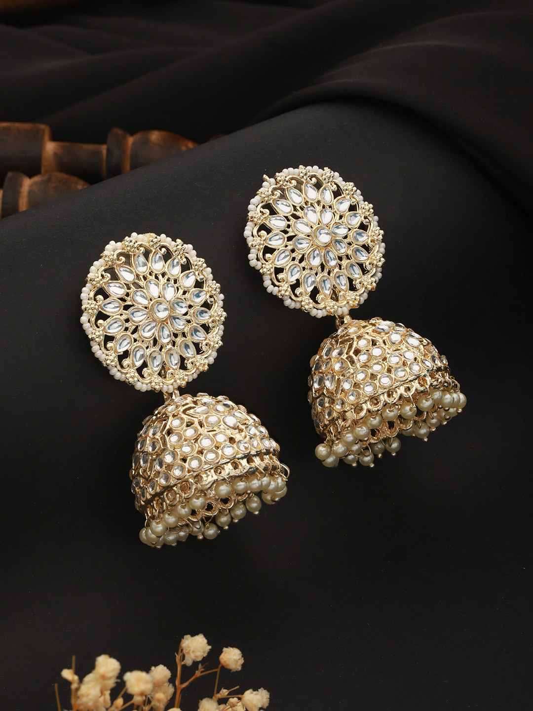 

Aadvik Designs Gold Plated Contemporary Jhumkas