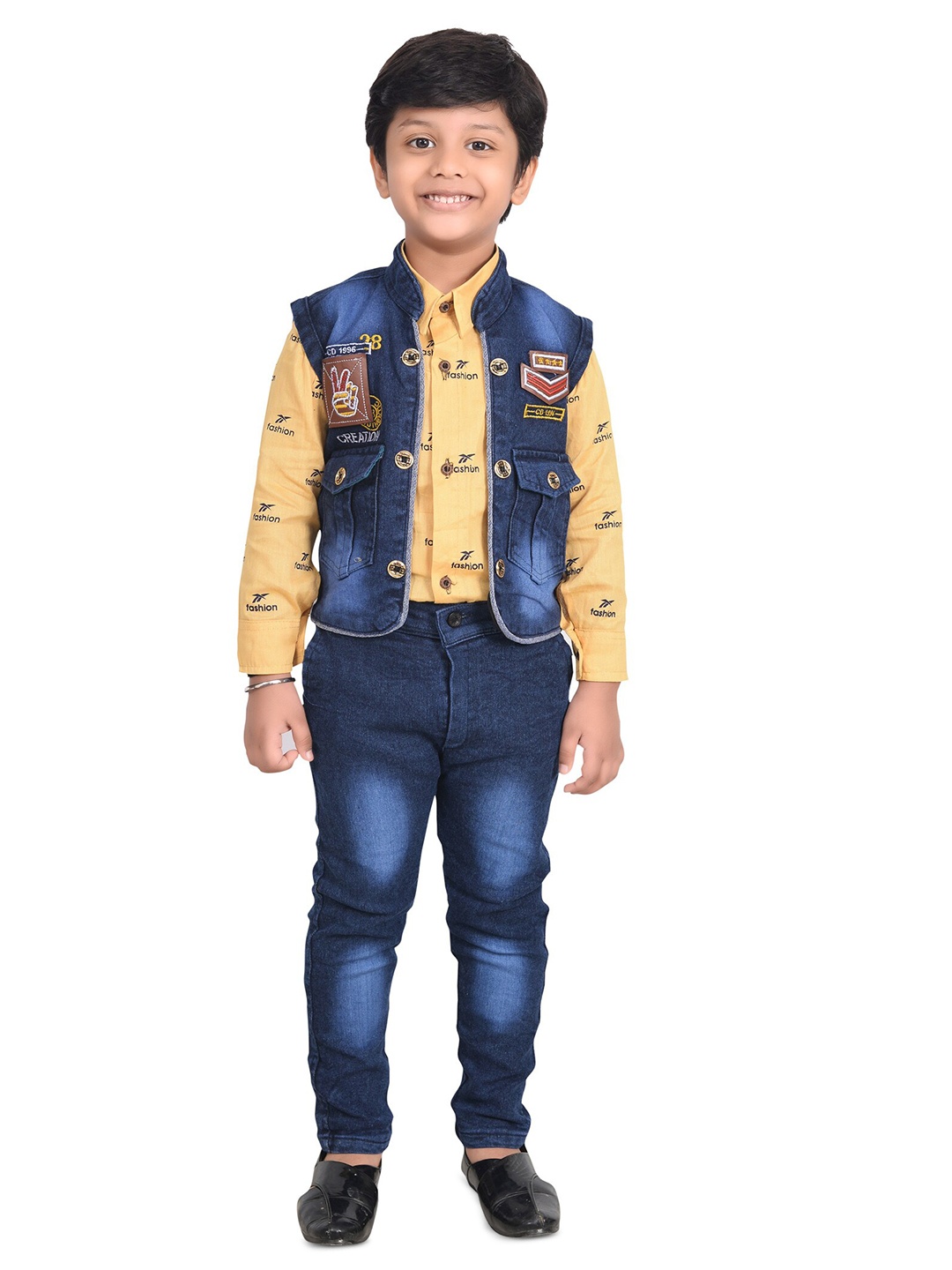 

BAESD Boys Shirt & Trousers With Jacket, Yellow